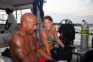 Amy & Charlie on dive boat BIBR 06