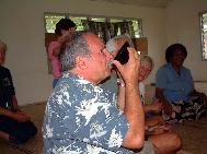 Bob Hawskins enjoys a bowl of Kava Kava Bega Island Fiji