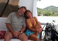 Deb & Me on dive boat BIBR