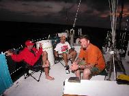 Breven & Joe enjoying the deck of the Sea Explorer