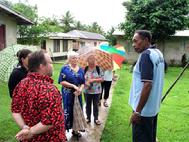 Chief Kinny shows his village to the Guests Bega Island Fiji. In loving Memory of Chief Kinny